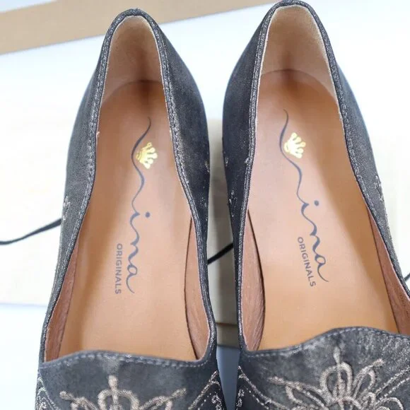 Nina Empress 14 Karat Black Brocade Oxford Size 9 - Picture 8 of 10